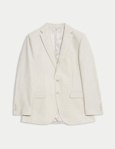 Tailored Fit Wool Rich Tweed Suit Jacket.