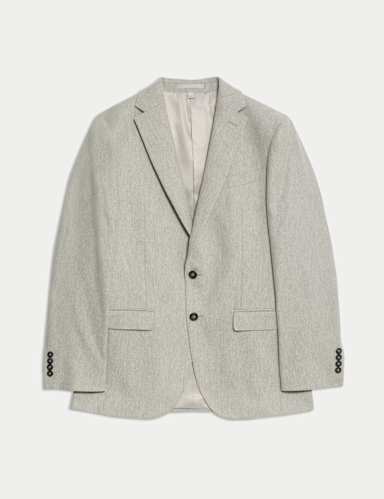 Tailored Fit Wool Rich Tweed Suit Jacket.