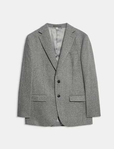 Tailored Fit Wool Rich Tweed Suit Jacket.