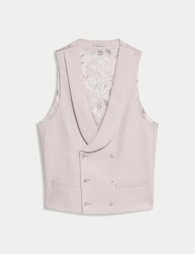 Wool Rich Tweed Double Breasted Waistcoat.