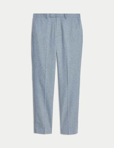 Tailored Fit Wool Rich Tweed Suit Trousers.