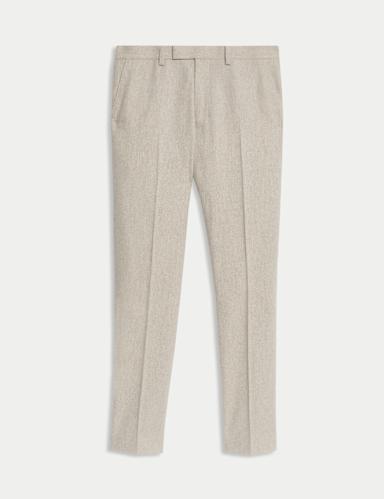 Tailored Fit Wool Rich Tweed Suit Trousers.