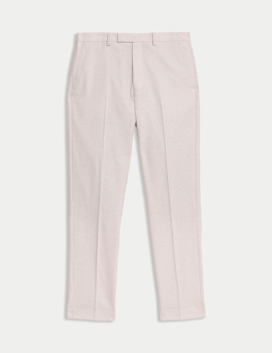 Tailored Fit Wool Rich Tweed Suit Trousers.
