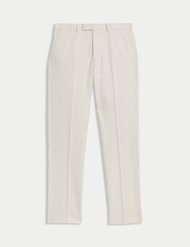 Tailored Fit Wool Rich Tweed Suit Trousers.