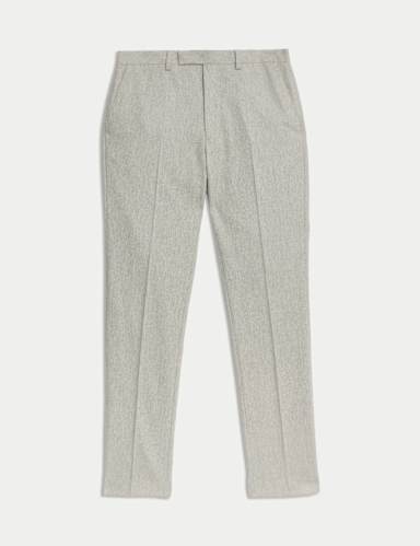 Tailored Fit Wool Rich Tweed Suit Trousers.