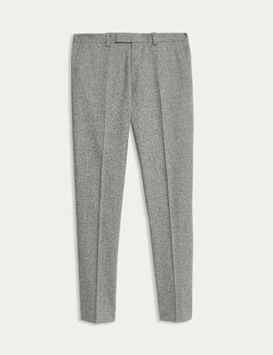 Tailored Fit Wool Rich Tweed Suit Trousers.