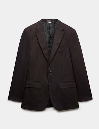 Tailored Fit Micro Check Tweed Jacket.