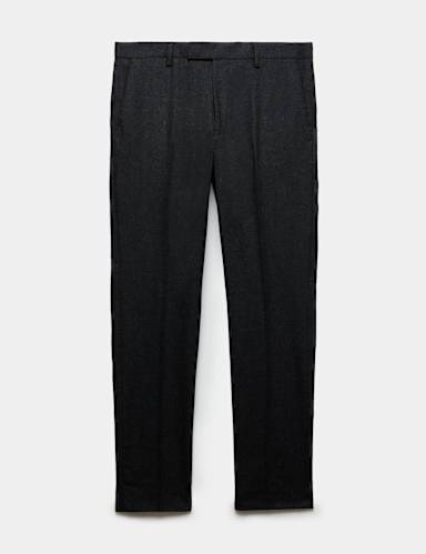 Regular Fit Wool Rich Tweed Check Suit Trousers.