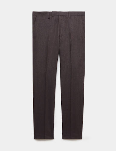 Regular Fit Wool Rich Tweed Check Suit Trousers.