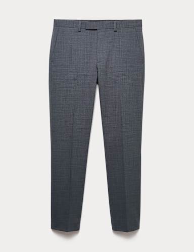 Slim Fit Wool Blend Suit Trousers.