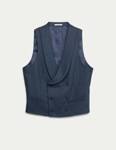Italian Wool Blend Double Breasted Waistcoat.