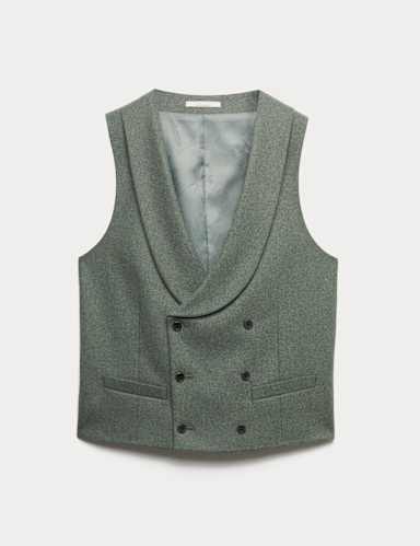 Italian Wool Blend Double Breasted Waistcoat.