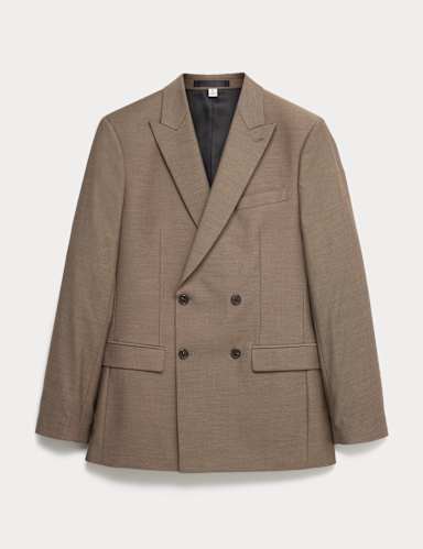 Slim Fit Double Breasted Jacket with Stretch.