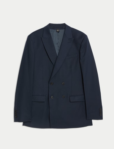 Slim Fit Double Breasted Jacket with Stretch