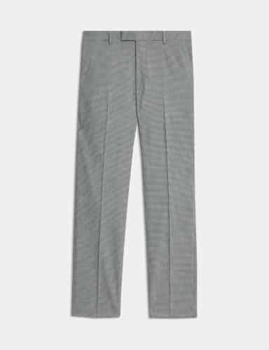 Regular Fit Textured Puppytooth Suit Trousers.