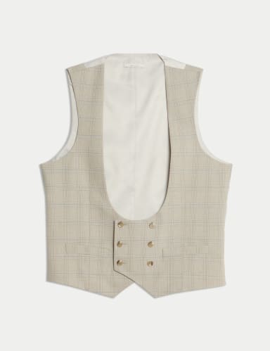 Slim Fit Check Waistcoat.