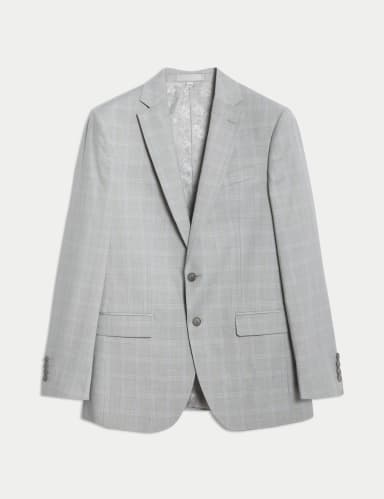 Tailored Fit Check Suit Jacket.