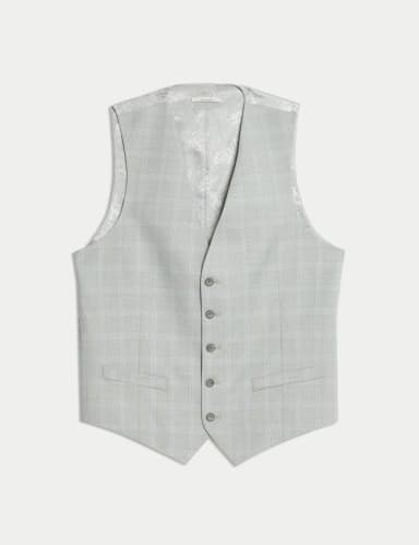 Tailored Fit Check Waistcoat.