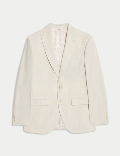 Slim Fit Suit Jacket with Linen.