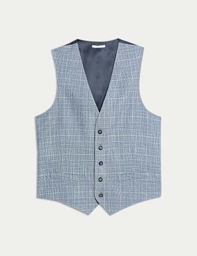 Slim Fit Check Waistcoat.