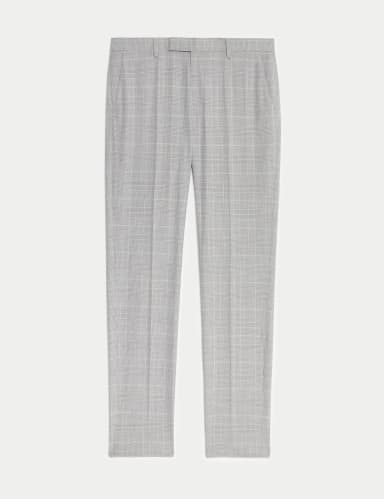 Slim Fit Prince of Wales Check Suit Trousers.