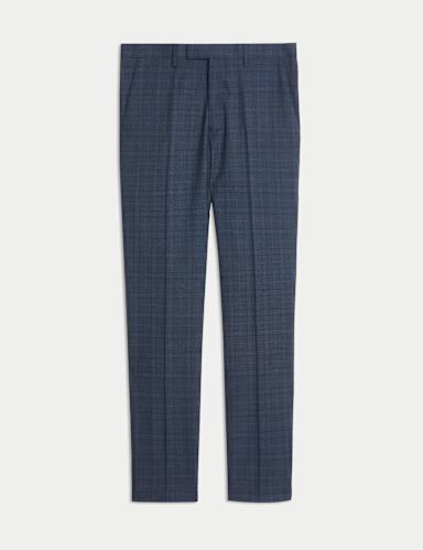 Slim Fit Check Suit Trousers.