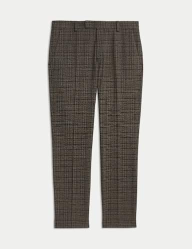 Slim Fit Prince of Wales Check Stretch Trousers.