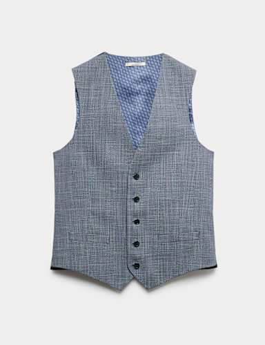 Regular Fit Check Waistcoat.
