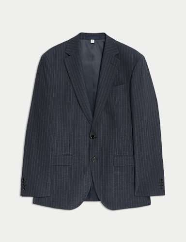 Regular Fit Pinstripe Stretch Suit Jacket.