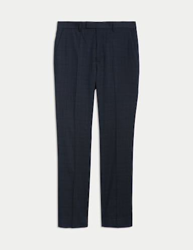 Slim Fit Check Stretch Suit Trousers.