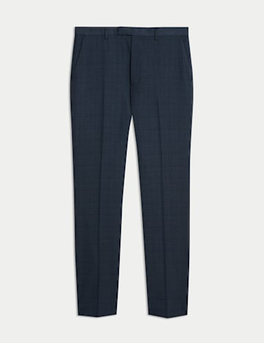 Regular Fit Shadow Check Suit Trousers.