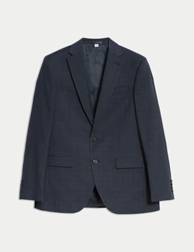 Slim Fit Shadow Check Suit Jacket.