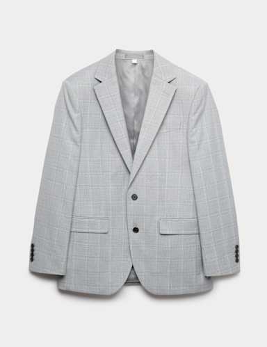 Regular Fit Check Stretch Suit Jacket.