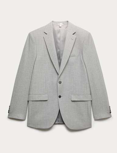 Regular Fit Pinstripe Stretch Suit Jacket.