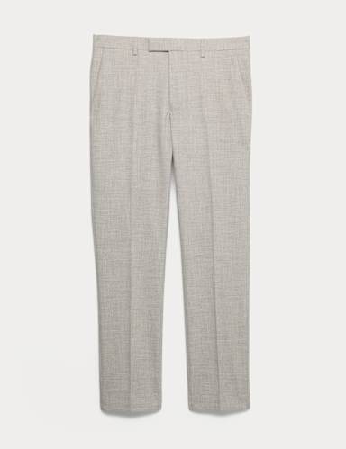 Slim Fit Textured Twill Stretch Trousers.
