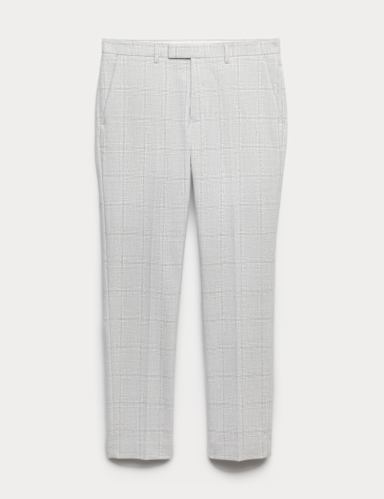 Slim Fit Check Stretch Suit Trousers.