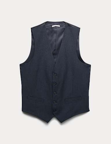 Checked Stretch Waistcoat.