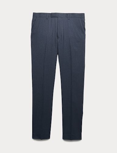 Skinny Fit Grid Check Stretch Suit Trousers.