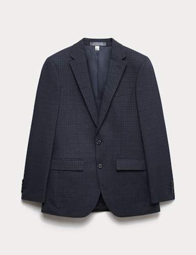 Skinny Fit Textured Stretch Suit Jacket.