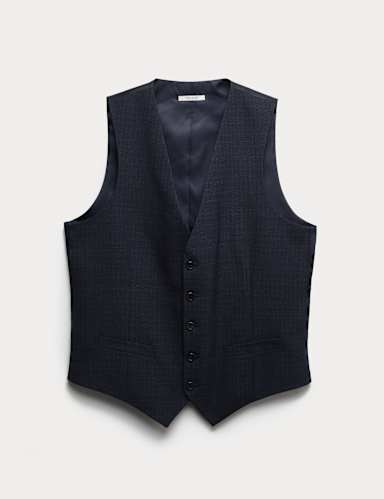 Textured Stretch Waistcoat.