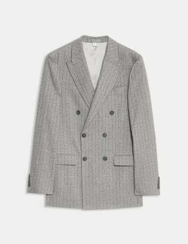 Slim Fit Pinstripe Double Breasted Jacket.