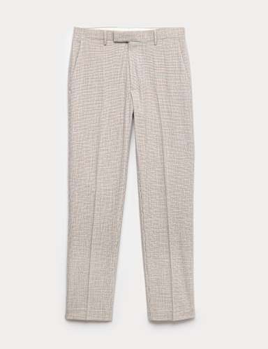 Tailored Fit Check Suit Trousers.