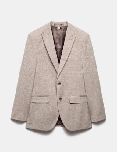 Slim Fit Linen Blend Stretch Suit Jacket.