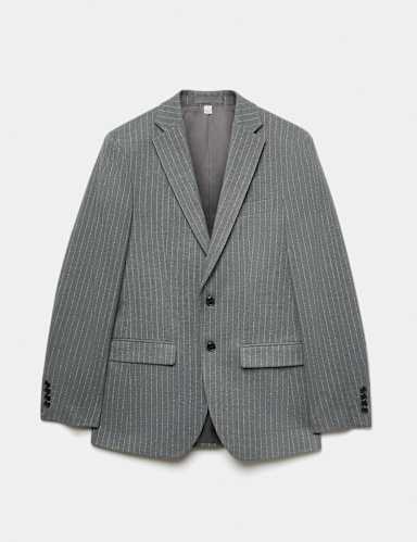 Slim Fit Pin Stripe Stretch Suit Jacket.