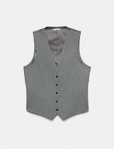Pin Stripe Stretch Suit Waistcoat.