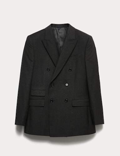 Regular Fit Pure Wool Flannel Suit Jacket.