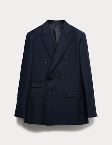 Slim Fit Pure Wool Checked Suit Jacket.