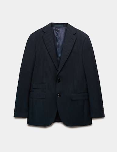 Regular Fit Pure Wool Striped Suit Jacket.
