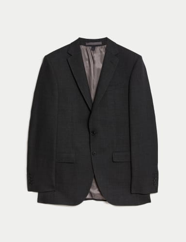Slim Fit Pure Wool Textured Suit Jacket.
