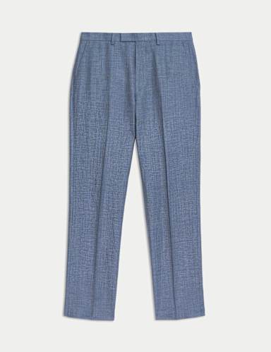 Regular Fit Wool Rich Linen Blend Suit Trouser.